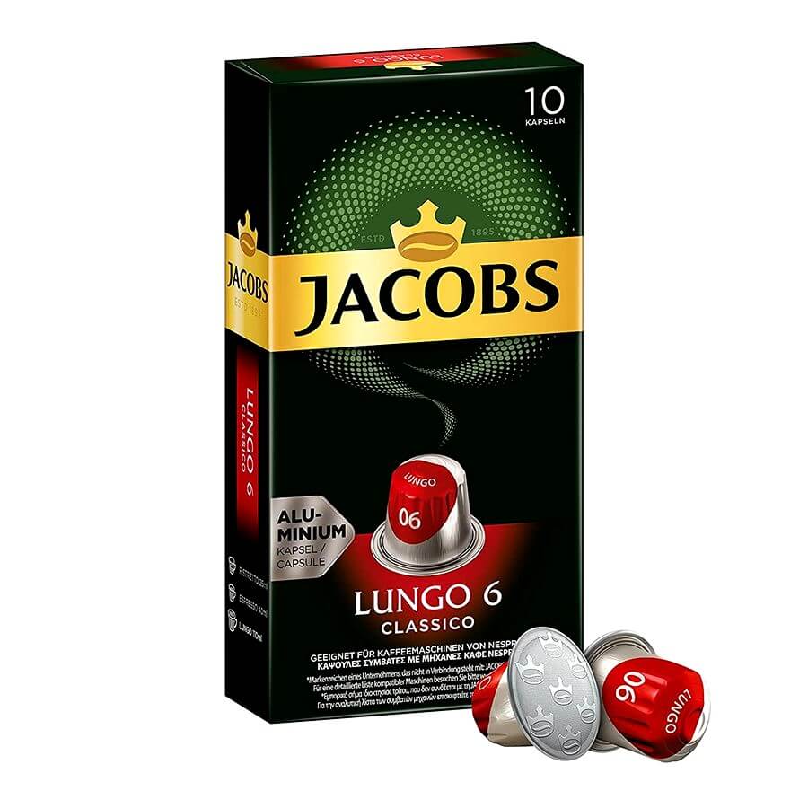 JACOBS - Jacobs - Lungo 6 Classico - Compatibles Nespresso - 10 Unidades